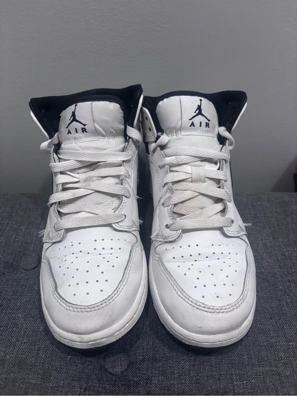 Nike White and Black High-Top Boys Sneaker
